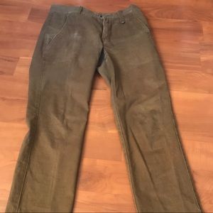 Olive Green Woolf Chino Pants